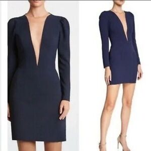 Dress the Population Illusion Mesh V-neckline Mini Dress Sz S